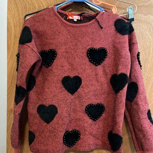 Melange Girl 16 size 16 Wool Hearts Sweater NWT